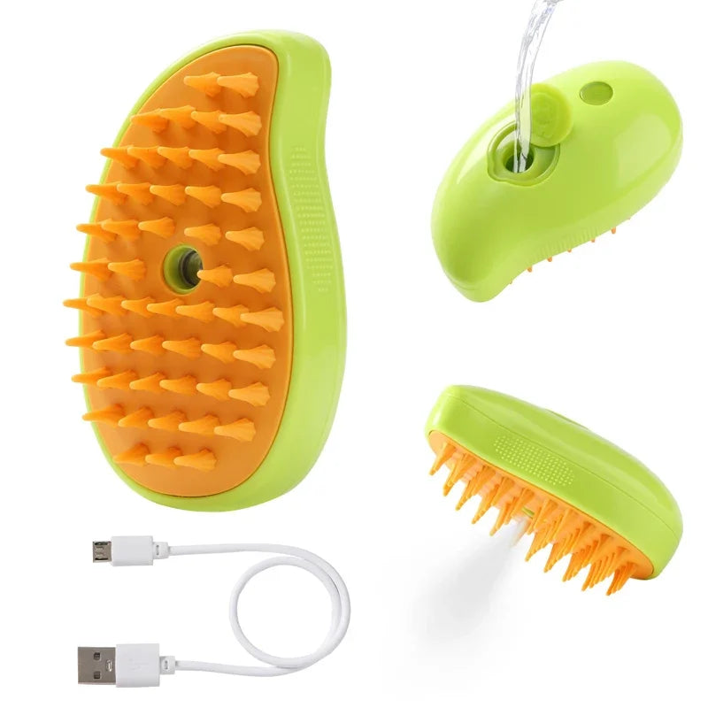 Brosse Vapeur 3en1 pour Chat et Chien – Démêlante et Anti-Poils