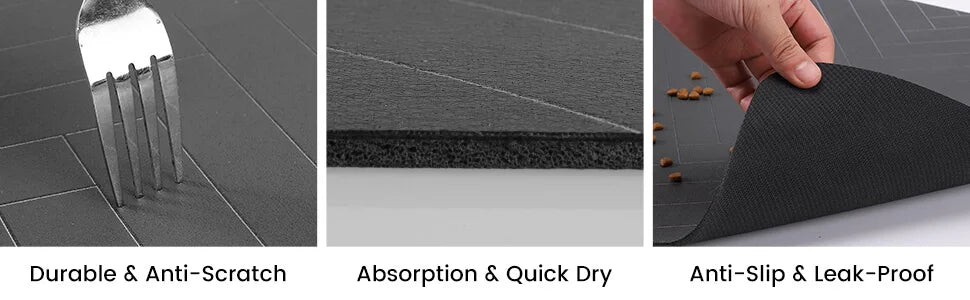 Tapis d'alimentation pour animaux de compagnie, napperon absorbant pour animaux de compagnie, support en caoutchouc, tapis d'eau à séchage rapide pour chien et chat