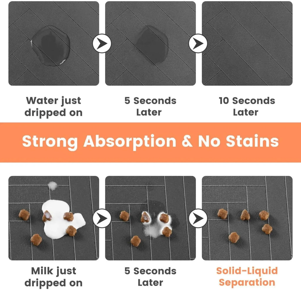 Tapis d'alimentation pour animaux de compagnie, napperon absorbant pour animaux de compagnie, support en caoutchouc, tapis d'eau à séchage rapide pour chien et chat